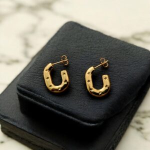 Gold plated hoop earring