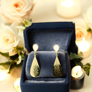 Fevyn Leaf Pattern Earrings for Women Hanging  | Gold Plated Stainless Steel | Anti Tarnish Earrings